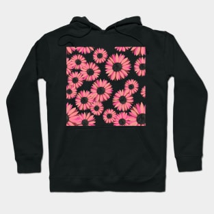 Watercolor Sunflowers Pattern - Pink Background Hoodie